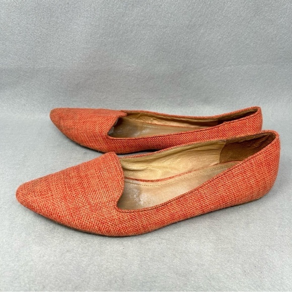 Joie Orange Linen Flats Women’s Size EU 39.5 - Picture 1 of 12